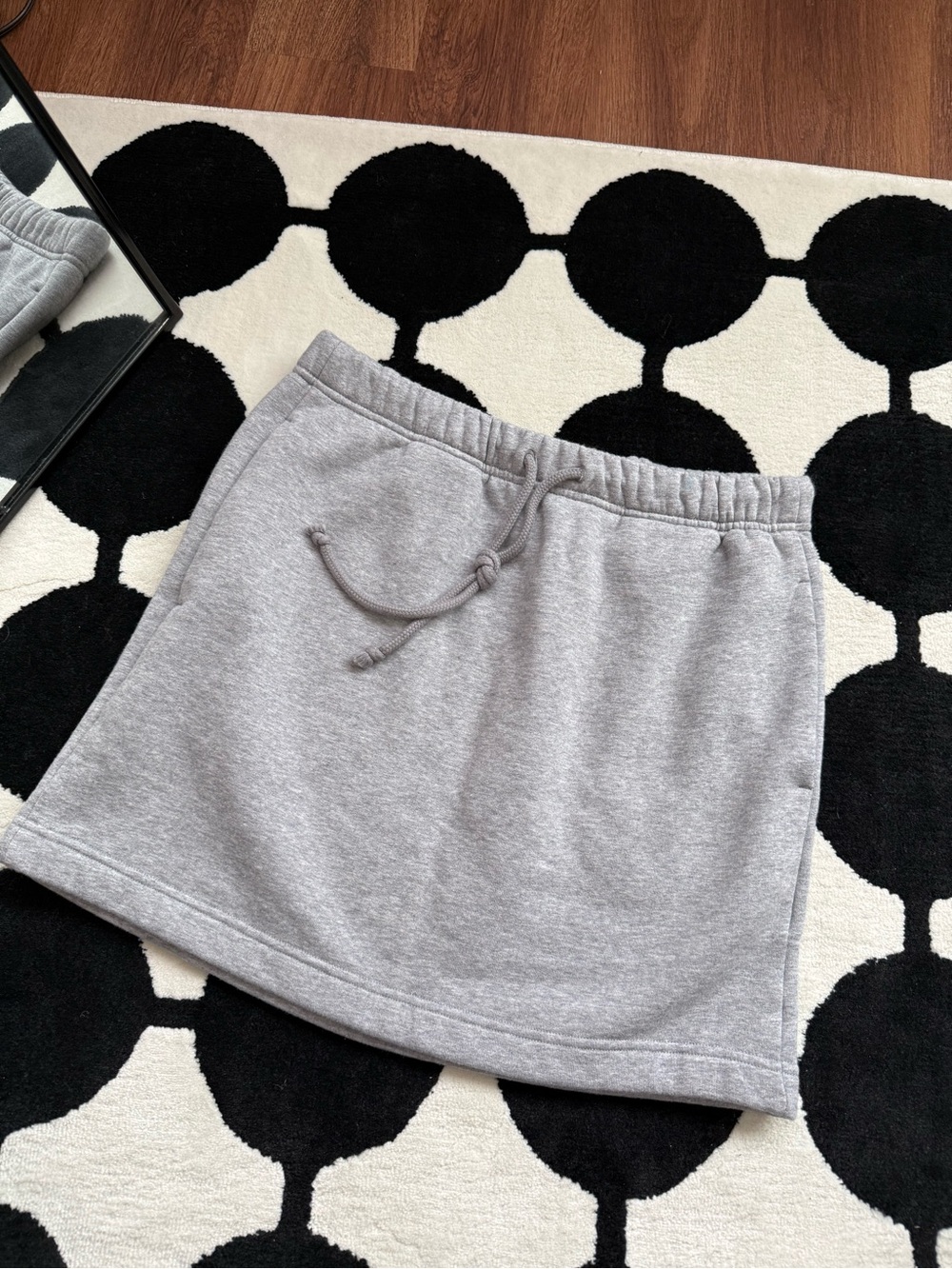 Gray Drawstring Sweat Skirt